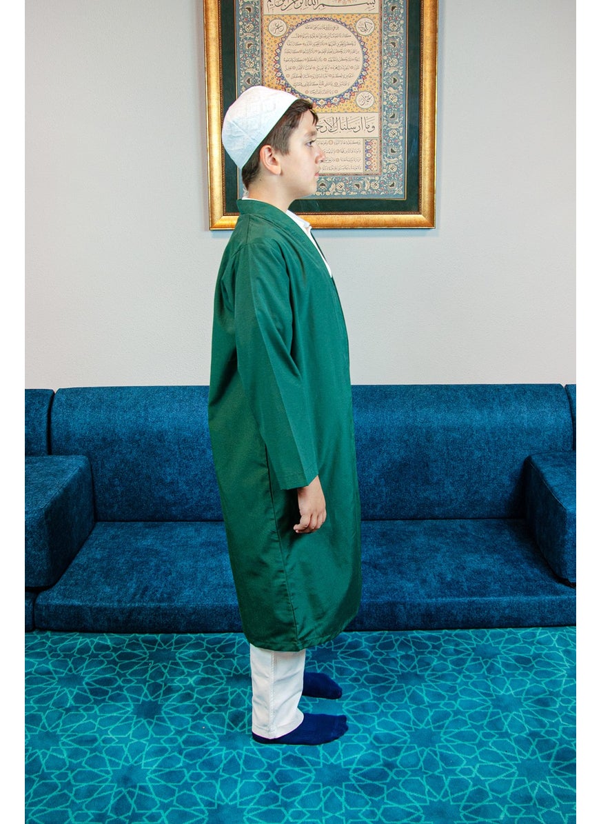 İhvan Online Ikhwan Online Green Bukhara Collar Prayer Dress Boy's Robe  - Image 4