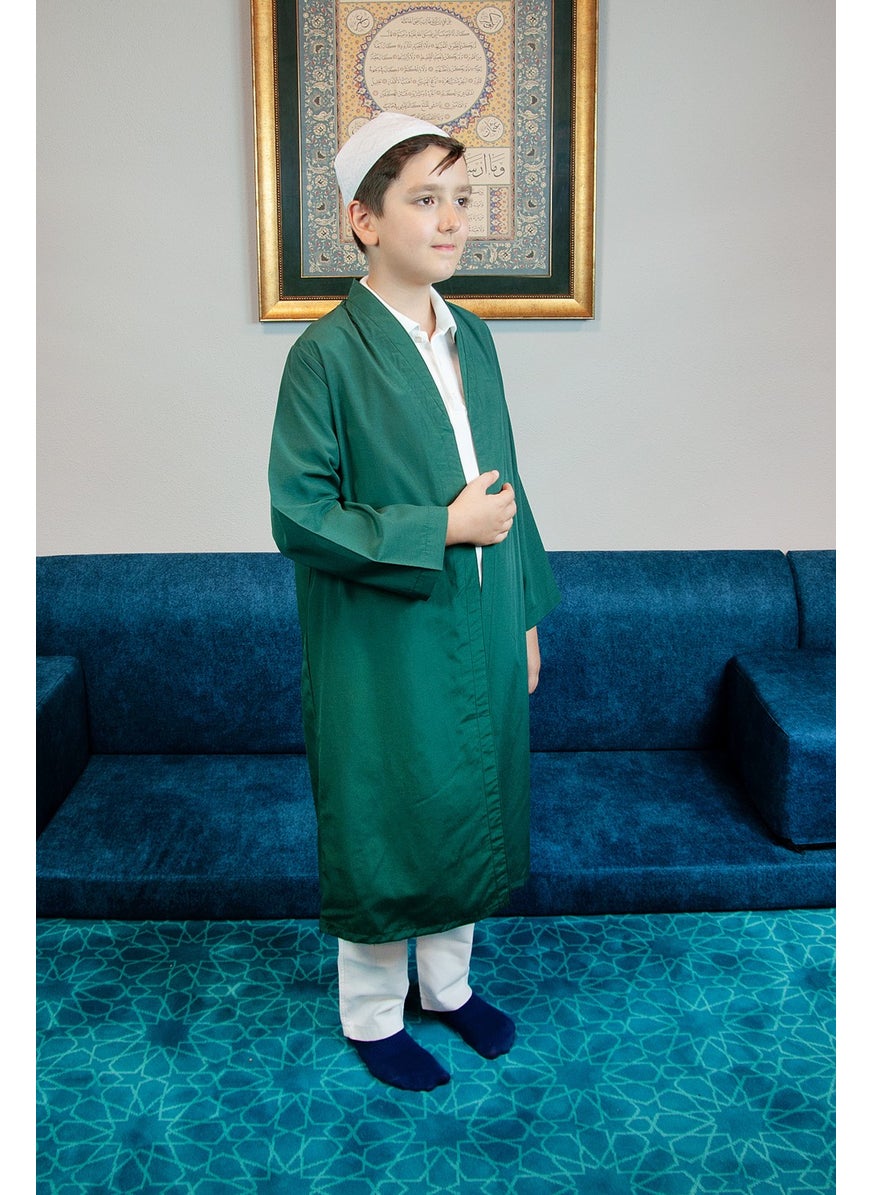 İhvan Online Ikhwan Online Green Bukhara Collar Prayer Dress Boy's Robe  - Image 1