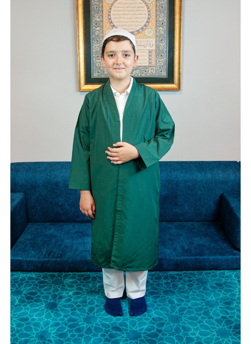 İhvan Online Ikhwan Online Green Bukhara Collar Prayer Dress Boy's Robe  - Image 3