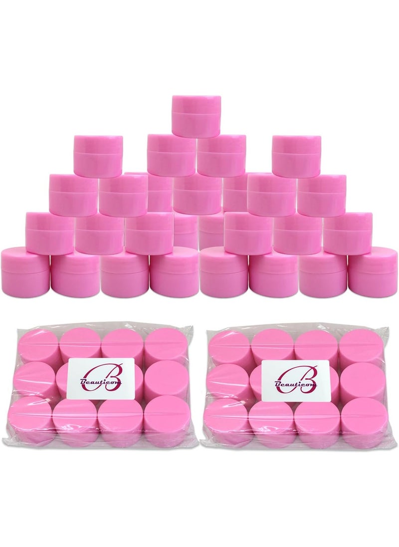 Beauticom Beauticom 36 Pieces 7G/7ML (0.25oz) PINK Sturdy Thick Double Wall Plastic Container Jar with Foam Lined Lid for Pills, Medication, Ointments and Other Beauty and Health Aids - BPA Free 