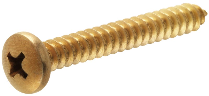 Hillman 3433 8 x 114 in Brass Plated Pan Head Phillips Metal Screw 40Pack - Image 2