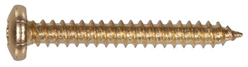 Hillman 3433 8 x 114 in Brass Plated Pan Head Phillips Metal Screw 40Pack - Image 3