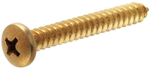 Hillman 3433 8 x 114 in Brass Plated Pan Head Phillips Metal Screw 40Pack - Image 1