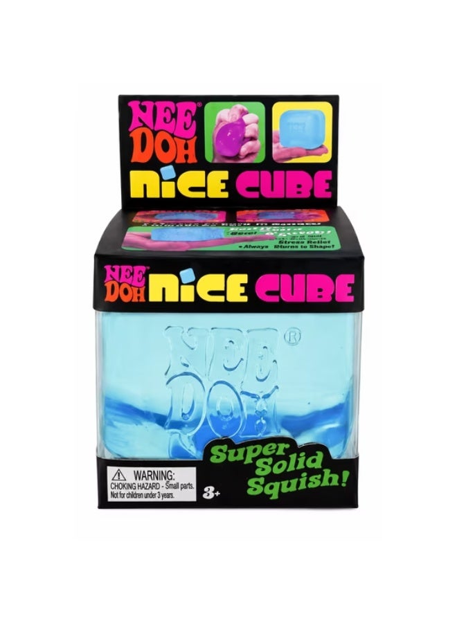 Needoh Nee doh Nice Cube, Satisfying Square Shaped Sensory (Blue Color) - Image 1