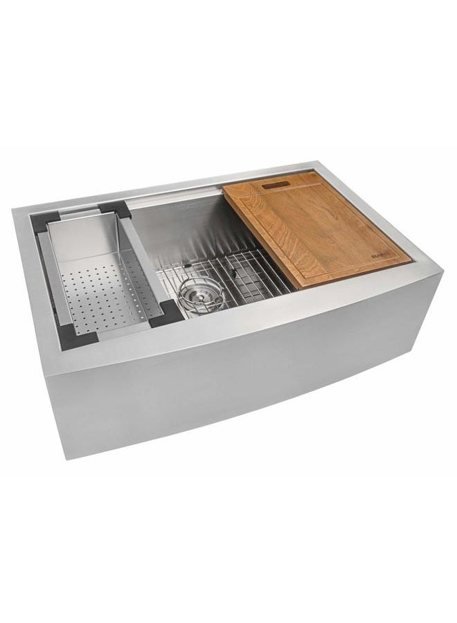 Ruvati RVH9200 Apron Front 16 Gauge 33" Kitchen Sink Single Bowl, Stainless Steel - Image 1