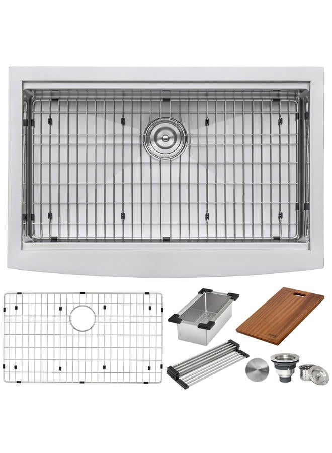 Ruvati RVH9200 Apron Front 16 Gauge 33" Kitchen Sink Single Bowl, Stainless Steel - Image 3