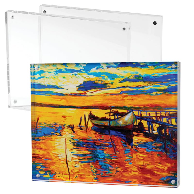 Mammoth Mammoth DuraClear 8x10 Acrylic Photo Frame  Frameless  Thick Design  Ideal for Photos Art Prints and Head Portraits Display 