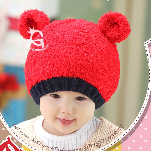 Plush Baby Knit Hat and Scarf Set 5565 beige  - Image 5