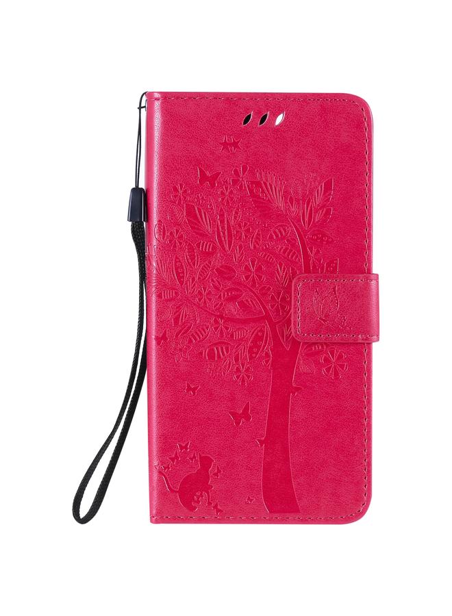 Zaboon Case For Google Pixel 4a 5G / Pixel 5 XL Tree & Cat Embossed Pattern Horizontal Flip Leather Case with Holder & Card Slots & Wallet & Lanyard - Image 2