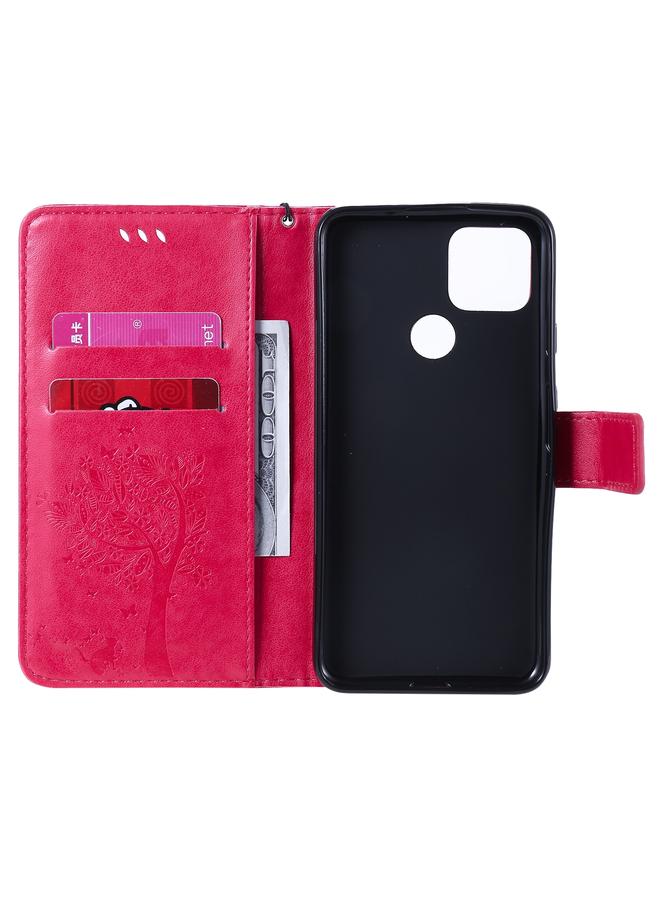 Zaboon Case For Google Pixel 4a 5G / Pixel 5 XL Tree & Cat Embossed Pattern Horizontal Flip Leather Case with Holder & Card Slots & Wallet & Lanyard - Image 5