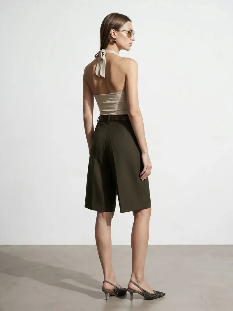ديلفين Dilvin Sleeveless Cowl Neck Tie Blouse