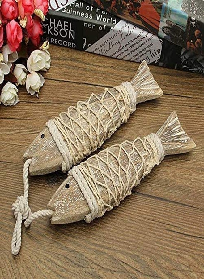 Linfevisi Wooden Fish Hanging Decor Beach Decor Vintage Wood Fish for Wall Rustic Nautical Fish Decor Sculpture Home Decor for Lake House Bathroom Bedroom Office Decoration (Small) - Image 4