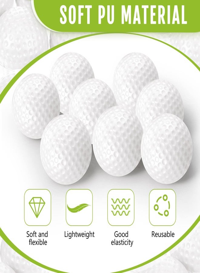 Junkin 80 Pcs Foam Golf Balls Rubber Practice Balls Realistic Feel and Flight Sport Training for Indoor or Outdoor Backyard Golf Training(White) - Image 2