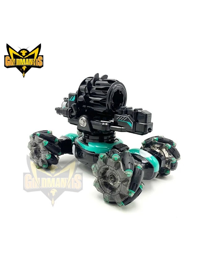 GOLD MANTIS 4WD RC Stunt Tank Car with Gesture Sensor & Remote Control | 360° Spin, Light, Sound & Foam Blaster | Rechargeable Battle Toy for Kids  - Image 4