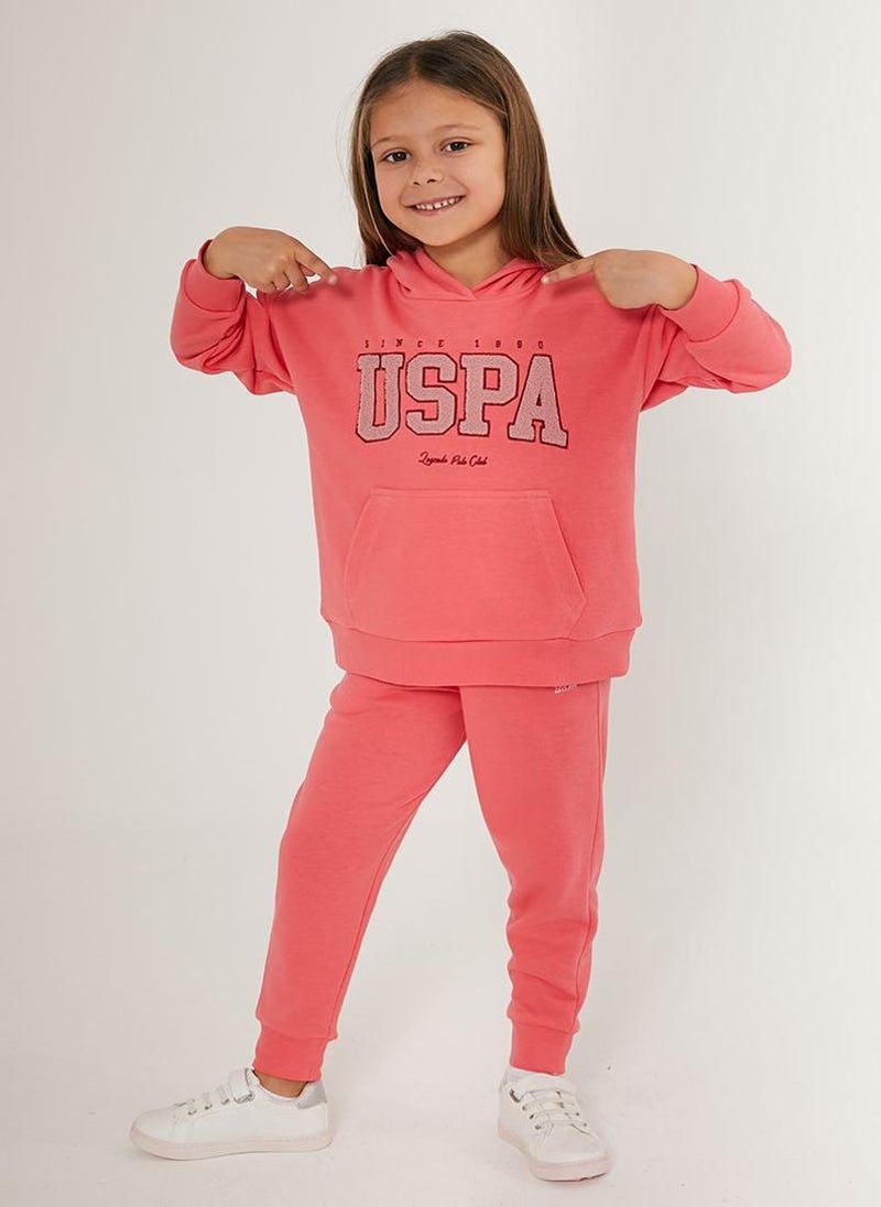 U.S. Polo Assn. U.S. Polo Assn. Girls Pink Tracksuit Set  - Image 3
