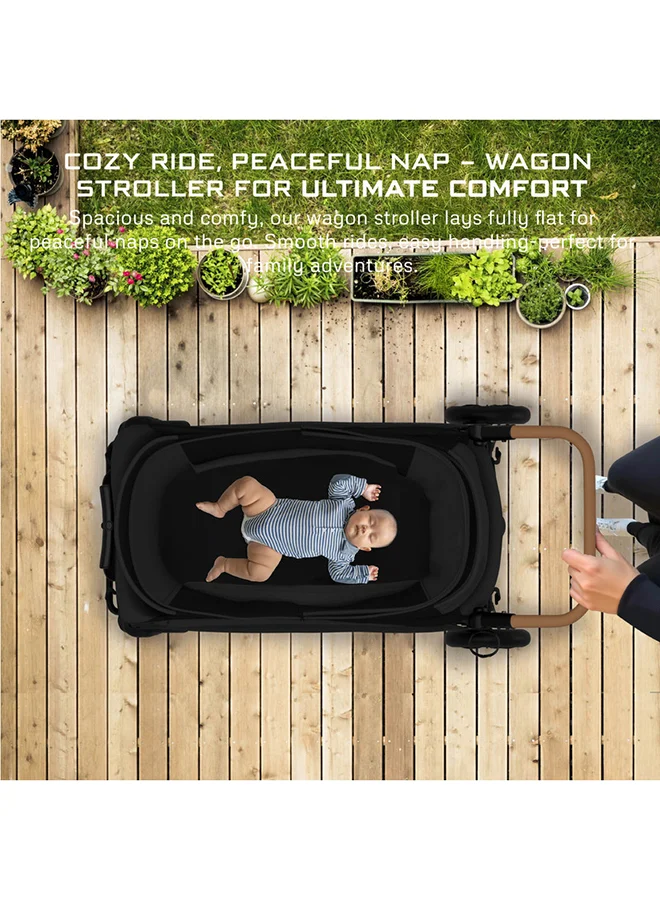 نيوبريز عربة أطفال مزدوجة قابلة للطي ADVI Wagon مع مظلة مقاومة للماء وحماية UPF 50+