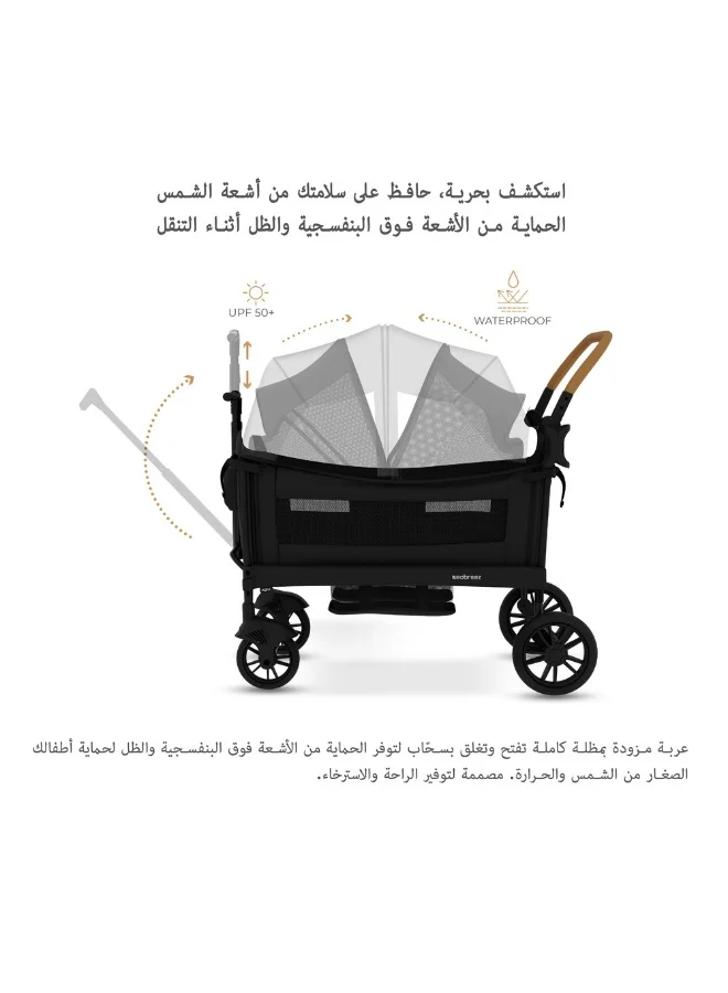 نيوبريز عربة أطفال مزدوجة قابلة للطي من  مع مظلة مقاومة للماء وعاكسة للأشعة فوق البنفسجية