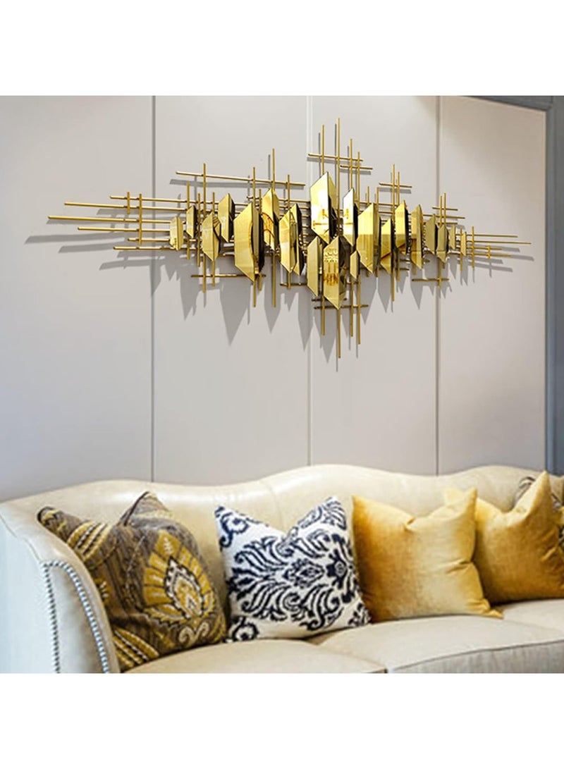 Large Wall Sculpture 3D Modern Metal Wall Sculpture Vertical Living Room Bedroom Metal Decoration - Image 3
