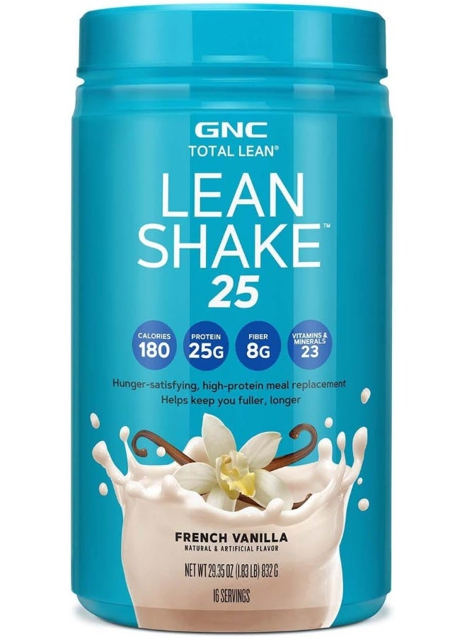 GNC Total Lean Shake 25 Protein Powder | 25g High-Protein Meal Replacement Shake | French Vanilla | 16 Servings - Image 1