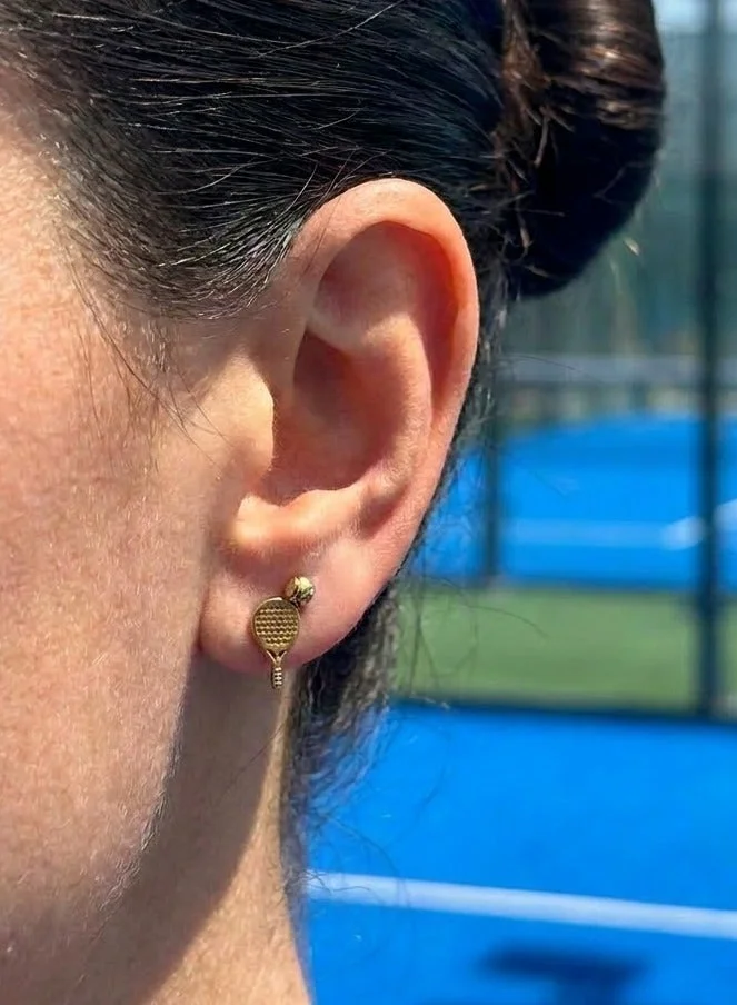 Svl  Gold Plated Padel Earrings - Premium Gift for Women Padel Players Studs with Box for Women | Best Price UAE