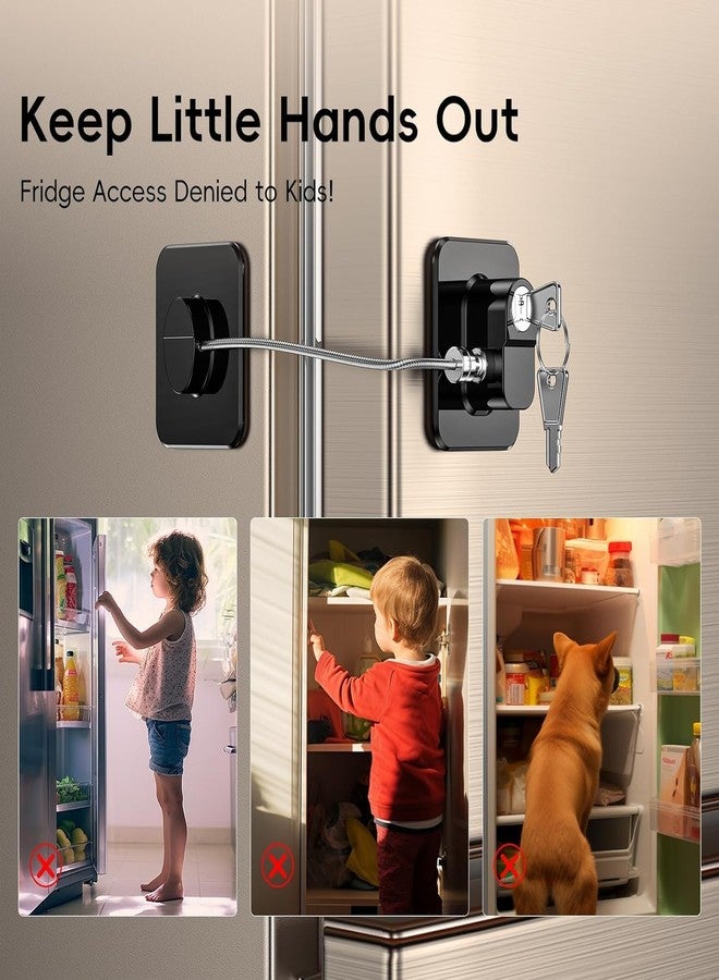 JOLYMIT Child Safety Lock for Doors, Drawers & Refrigerator | Baby Proof Cabinet Lock with Key | Strong Adhesive Child Safety Locks for Cupboards, Freezer, Wardrobe, Double Door Fridge Lock (Pack of 1) - Image 2