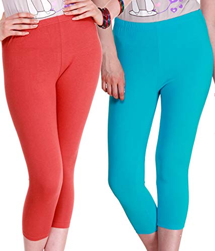 FEELBLUE Premium Cotton Strachable Women's Casual/Gym/Sports 3/4th Capri,Combo Pack,Free Size - Image 1