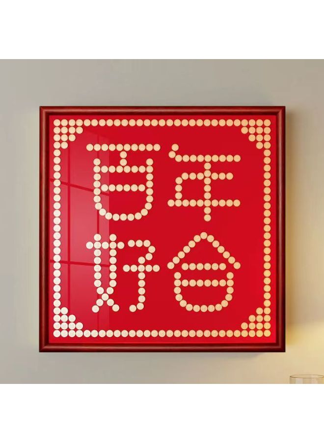 Best Friend Wedding Gift Coin Photo Frame Template Diy Handmade Gift Flocking Cloth 5 50 Cents Mao Xi Zi Xi Zi-Color:Mahogany Color Century-old Haohe Requires 300 Wedding Coins - Complete Set Of Photo Frames * Dispensing Glue * Velvet Template * Gift Bag * Wedding Coins - Image 1