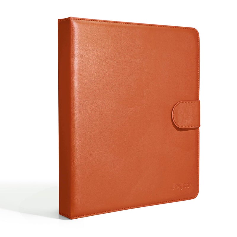 JOYCE Important Document Organizer, Life File Manager with Labels, for Managing Letters, Photos, Birth Certificates, Social Security Cards, Passport, Ring Binder (Brown Leather) - Image 1