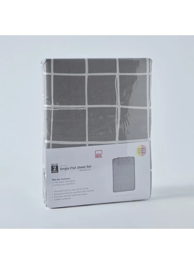 Home Box Matrix 2-Pieces Acron Single Flat Sheet Set 240 x 140 cm