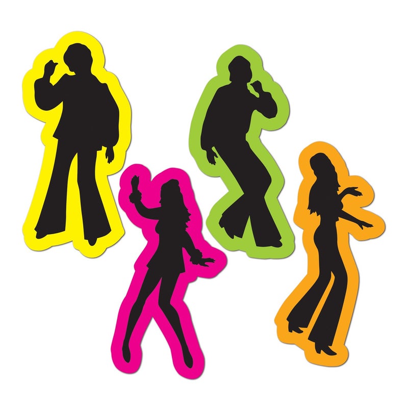 Beistle 4 Piece Groovy Disco 70s Theme Cut Outs Decorations 1970s Hippie Throwback Birthday Party Supplies