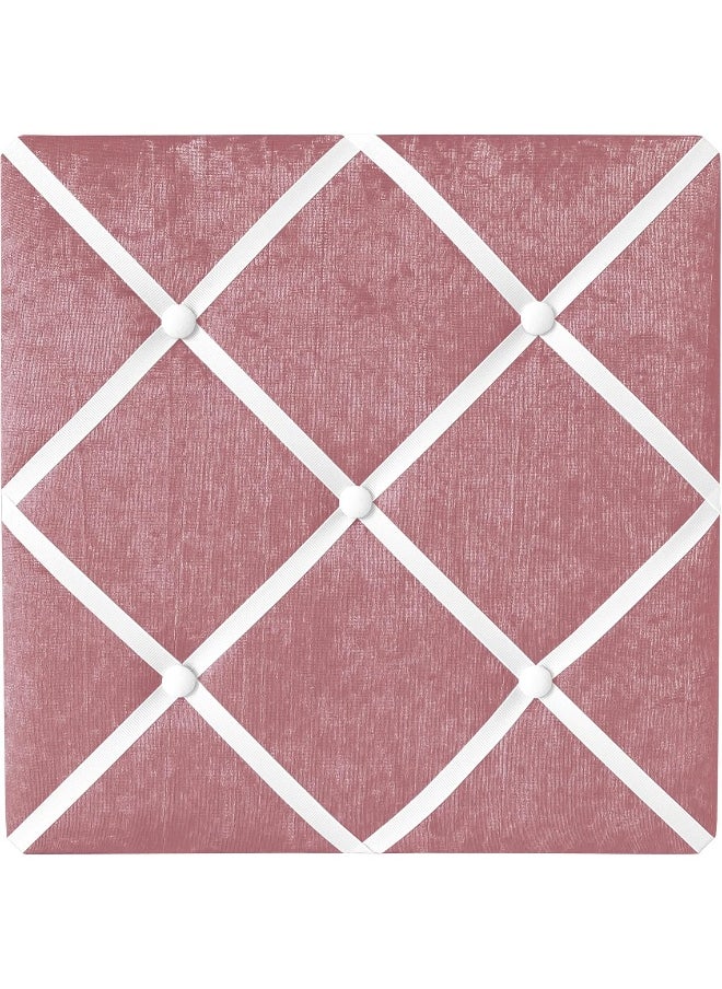 Sweet Jojo Designs Pink Fabric Memory Memo Photo Bulletin Board - Solid Light Blush Crinkle Crushed Velvet Luxurious Elegant Princess Boho Shabby Chic Luxury Glam High End Boutique for Lace Collection  - Image 1