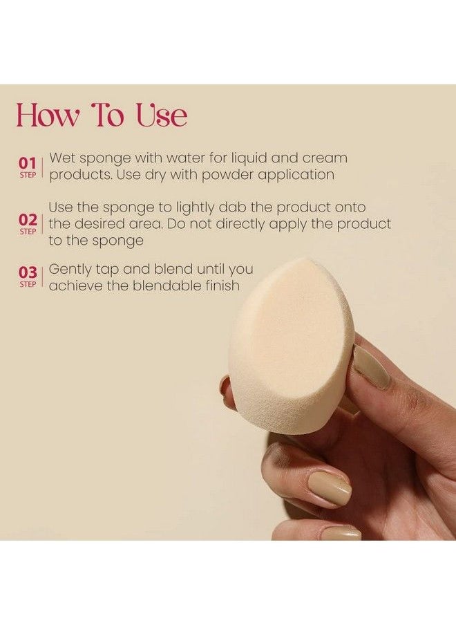 Milagro Beauty Makeup Sponge Blender Nonlatex Soft Cotton Blending Puff For Foundation Face Powder Cream Wet & Dry Make Up (Beige)  - Image 3