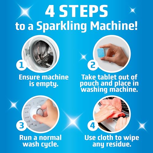 MIGHTY CLEAN Washing Machine Cleaner Tablets 24 Pack - 1 Year Supply, Septic Safe Washing Machine Cleaning Tablets, Washer Cleaner Tablet, Works with All Washers Including HE - Image 2
