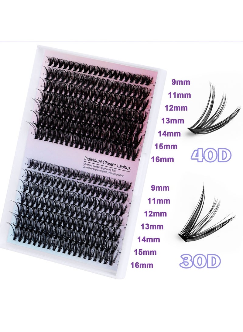 280 مجموعة رموش ، (ملاقط الغراء مضمنة في هذا الرابط) خصلات رمش ، 30D + 40D نمطين ، مجموعة متنوعة من الأطوال 9 مم - 16 مم ، مما يسمح لك بإنشاء مظهر فريد وجميل كما تريد ، مناسب حقا لتصميم مكياجك! مناسبة للمبتدئين وذوي الخبرة ، أدوات التجميل DIY - Image 3