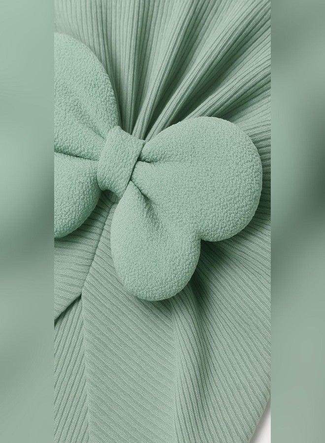 FAMWRAPZ Baby Butterfly Turban Bow Cap - Soft Knotted Beanie Cap Headwrap for Infants, Toddlers & Kids (0-3 Years) Sea Green - Image 4