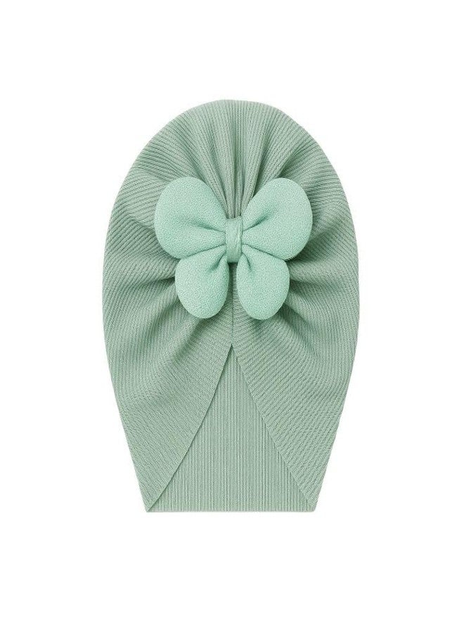 FAMWRAPZ Baby Butterfly Turban Bow Cap - Soft Knotted Beanie Cap Headwrap for Infants, Toddlers & Kids (0-3 Years) Sea Green - Image 1
