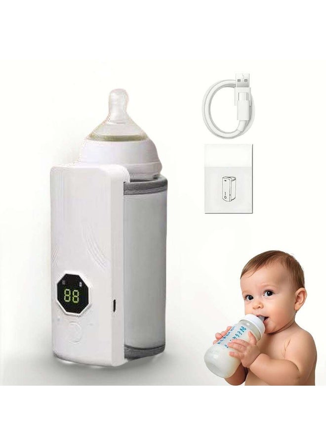 ELTRAZONE Portable Rechargeable Baby Bottle Warmer for Travel - Adjustable Temperature Control (37°C - 55°C), USB Charging, Digital Display, Insulated Milk Warmer for On-the-Go - Image 3