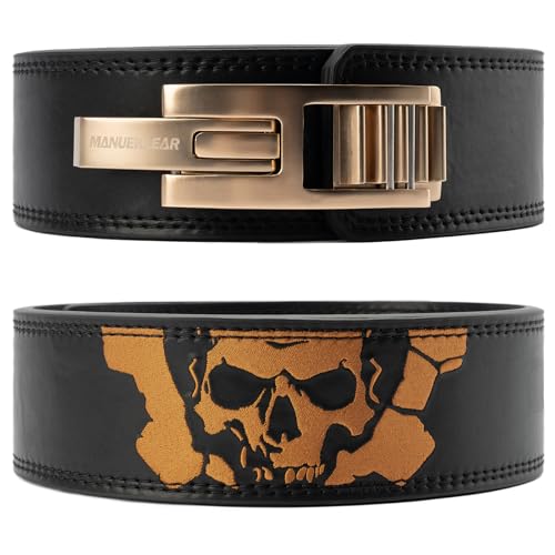 M MANUEKLEAR Lever Lifting Belt for Man and Women Weightlifting with Adjustable Heavy Duty Buckle Professional Weight Lifting Belt BlackGold - Image 1