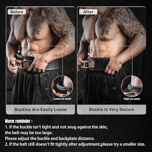M MANUEKLEAR Lever Lifting Belt for Man and Women Weightlifting with Adjustable Heavy Duty Buckle Professional Weight Lifting Belt BlackGold - Image 3