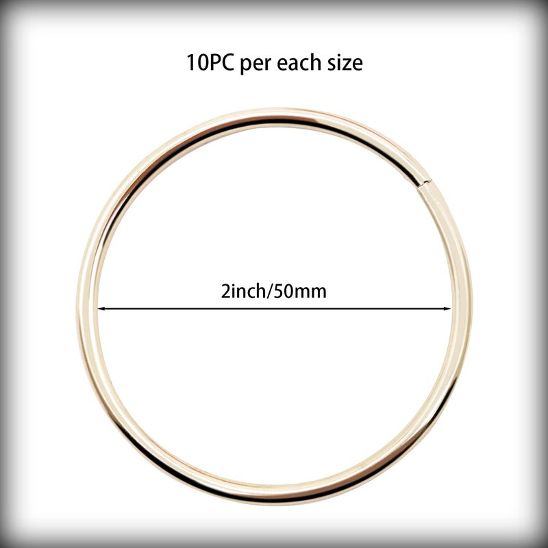 SUNTQ Macrame Hoops Ring for Dream Catcher Metal Crafts Round Brass Plated 6inch(Gold,Pack of 10) - Image 2
