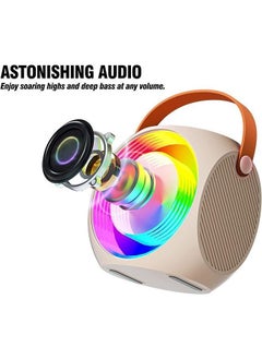Y&D DMG Mini Karaoke Machine Wireless Bluetooth Microphone Portable Speaker with 2 LED Lights, Gifts for Kids and Adults  - Image 2