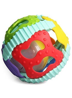 BAYBEE Baybee Infant Rubber Rattle Ball Teether Toy Soft Silicone BPA Free with Music Light Early Educational Toy Easy Grasp Rolling Hand Bell Ball Shake Rattles for Babies to Toddler 3 and above months  - Image 1
