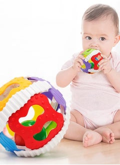 BAYBEE Baybee Infant Rubber Rattle Ball Teether Toy Soft Silicone BPA Free with Music Light Early Educational Toy Easy Grasp Rolling Hand Bell Ball Shake Rattles for Babies to Toddler 3 and above months  - Image 3