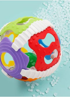 BAYBEE Baybee Infant Rubber Rattle Ball Teether Toy Soft Silicone BPA Free with Music Light Early Educational Toy Easy Grasp Rolling Hand Bell Ball Shake Rattles for Babies to Toddler 3 and above months  - Image 5