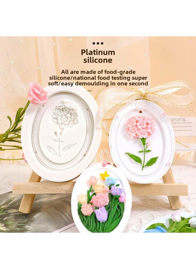 Tulip Lily Orchid Rose Hydrangea Tag Silicone Mold Handmade Diy Home Aromatherapy Gypsum Grinding Tool-Color:Lily Of The Valley-paragraph 2