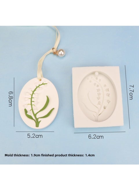 Tulip Lily Orchid Rose Hydrangea Tag Silicone Mold Handmade Diy Home Aromatherapy Gypsum Grinding Tool-Color:Lily Of The Valley-paragraph 2