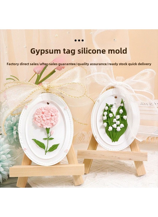 Tulip Lily Orchid Rose Hydrangea Tag Silicone Mold Handmade Diy Home Aromatherapy Gypsum Grinding Tool-Color:Lily Of The Valley-paragraph 2