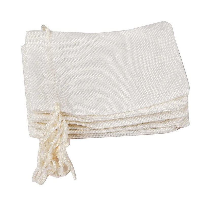 Lifekrafts Lifekrafts Cream White Jute Linen Pouches Birthday and Party Favour Bags Potlis for Functions, Baby Showers, Candy Bags Size-25x25 cm (Pack of 20)  - Image 4