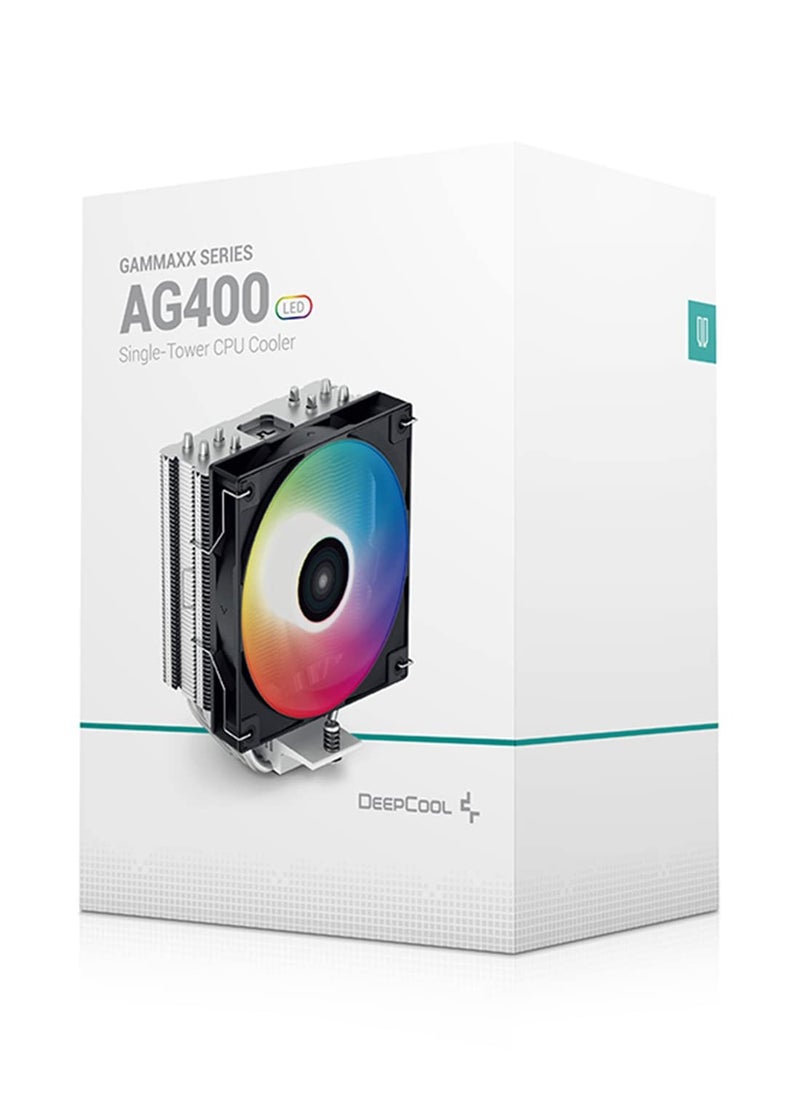 DEEPCOOL - Deepcool AG400 LED Single Tower 120 mm CPU Air Cooler/CPU Fan | Support Intel - LGA1700/1200/1151/1150/1155 & AMD - AM5/AM4 - R-AG400-BKLNMC-G-1 - Image 1