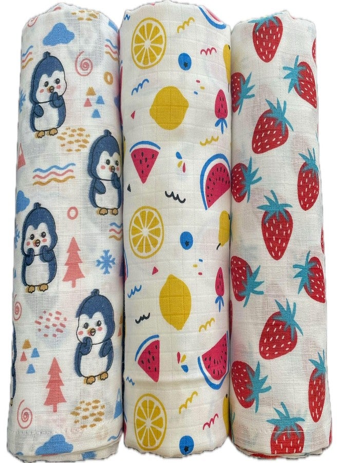 Reexplore Muslin Cotton Swaddle for Newborns | Ultra Soft Organic Baby Wrap Blanket | Lightweight Breathable Infant Sleeping Sheet | Large Size Baby Cloth for Feeding, Nursing (100x100 cm, Pack of 3) - Image 1